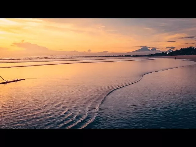 【4K】Virtual Walk on Kuta Beach BALI, Sunset, Relaxing Ocean Waves Sounds, Relieve Stress & Anxiety