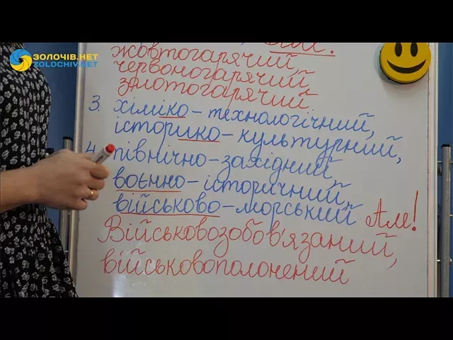 Відеоурок української мови для 6 класу: Написання складних прикметників разом і через дефіс