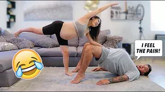 PREGNANT COUPLES YOGA CHALLENGE! *IMPOSSIBLE*