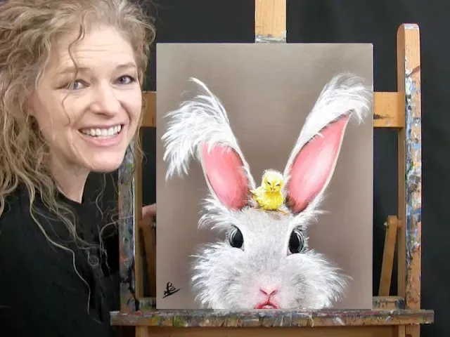 Learn How to Paint BAD HARE DAY with Acrylic - Paint & Sip at Home - Step by Step Painting Tutorial