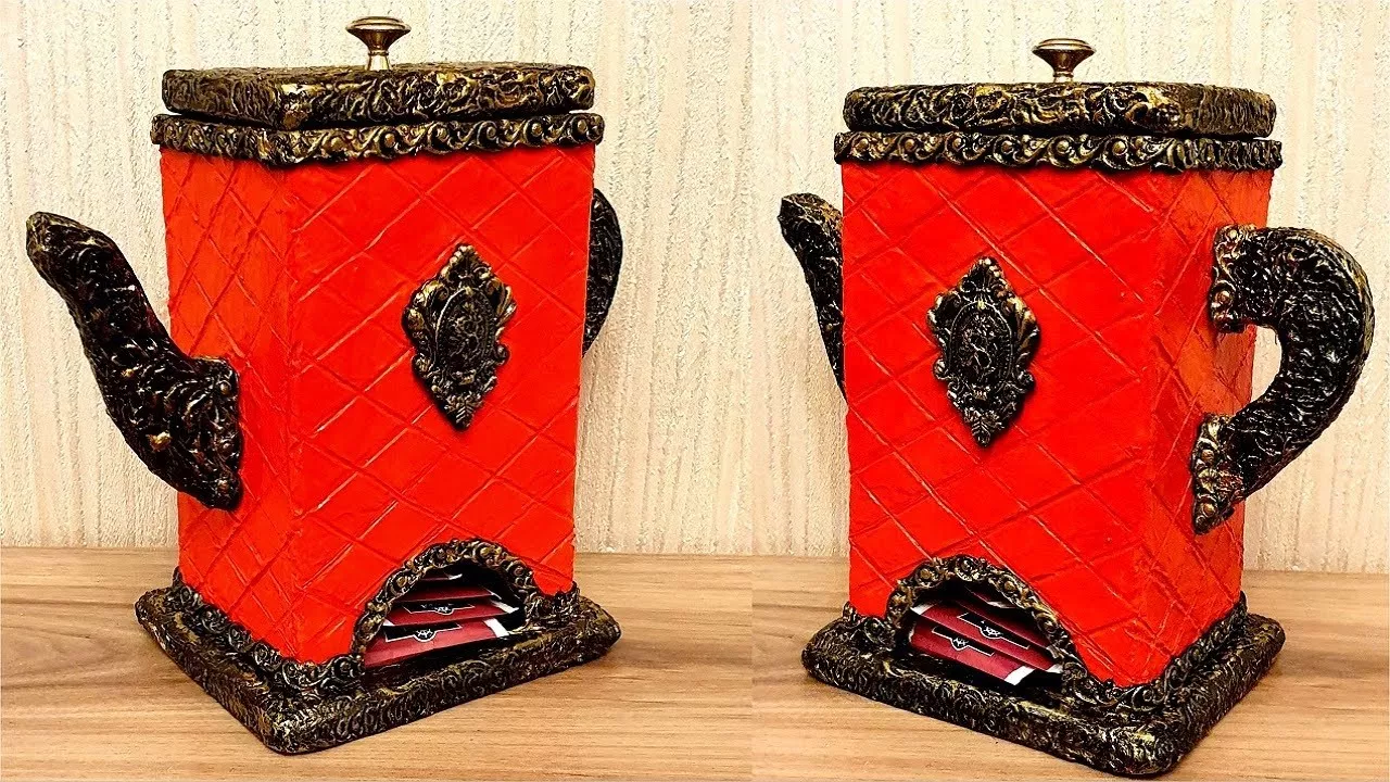 DIY/  Beautiful Tea bags Holder Idea of Cardboard/Kitchen decor