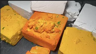 Yellow Dyed Gym Chalk / Relaxing / Satisfying ASMR