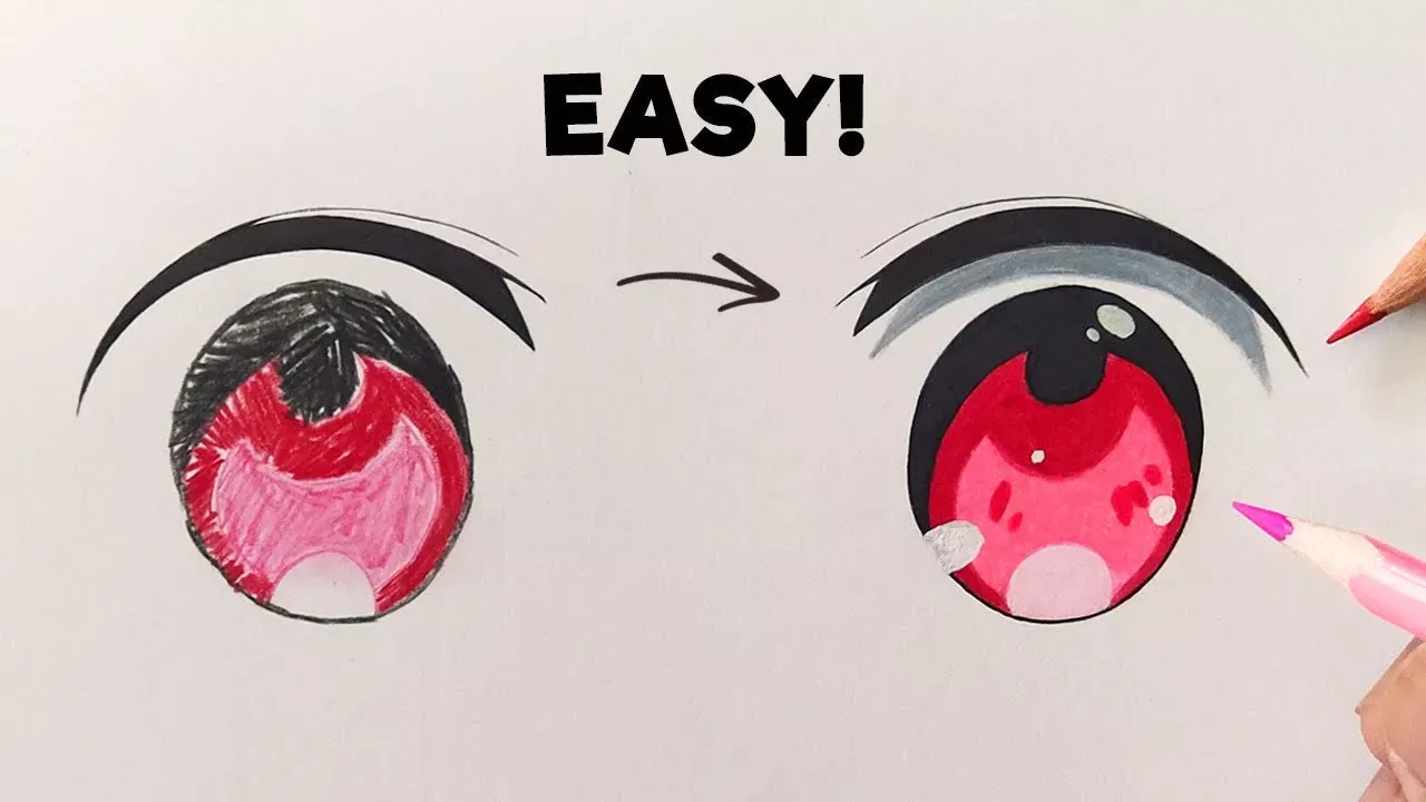 HOW TO COLOR ANIME EYES WITH PENCILS -  Easy Step by Step Tutorial