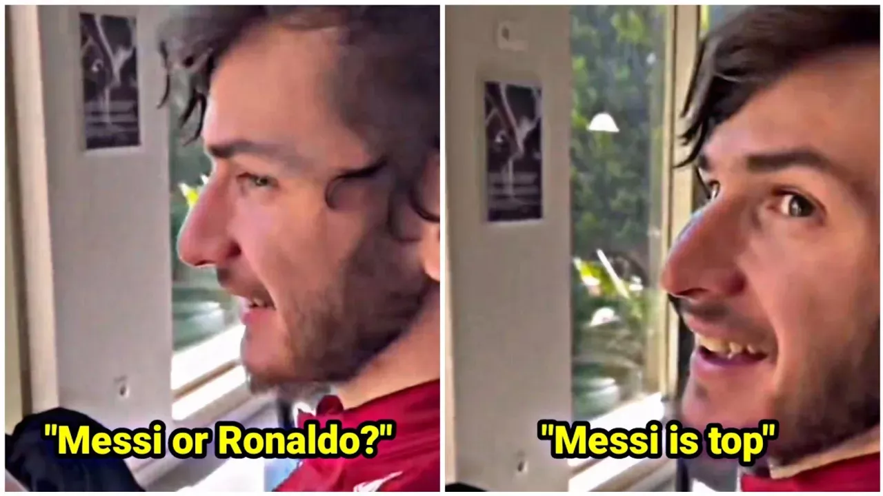 Khvicha Kvaratskhelia's reaction when someone asked "Messi or Ronaldo?"