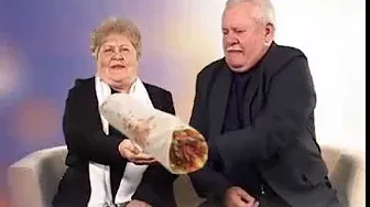 viscious old man steals his wifes burrito and chucks it at unassuming child.
