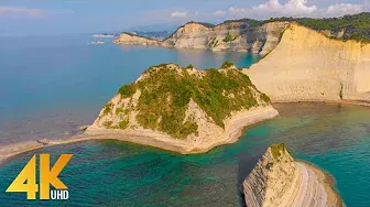 4K Drone Footage - Bird Eye View of Corfu, Greece - Ambient Drone Film with Calming Music