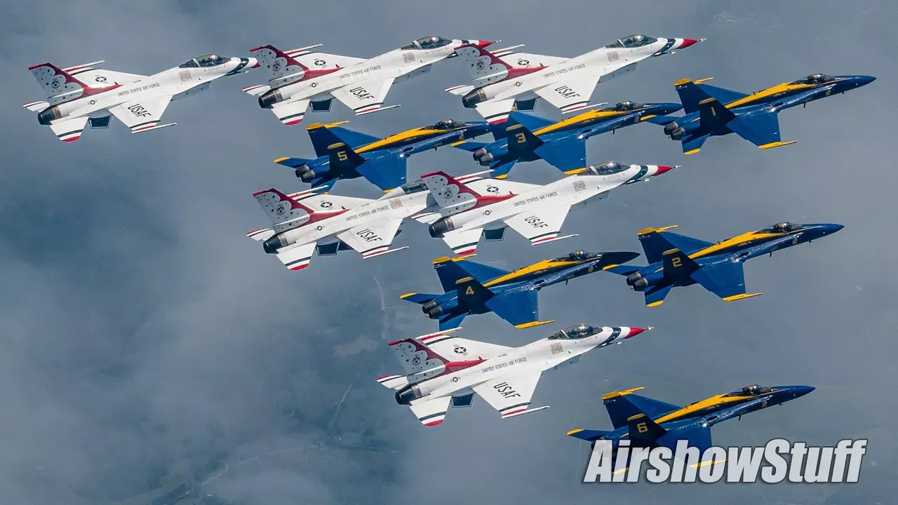 Blue Angels and Thunderbirds Fly Together Over New York City - Extended Compilation
