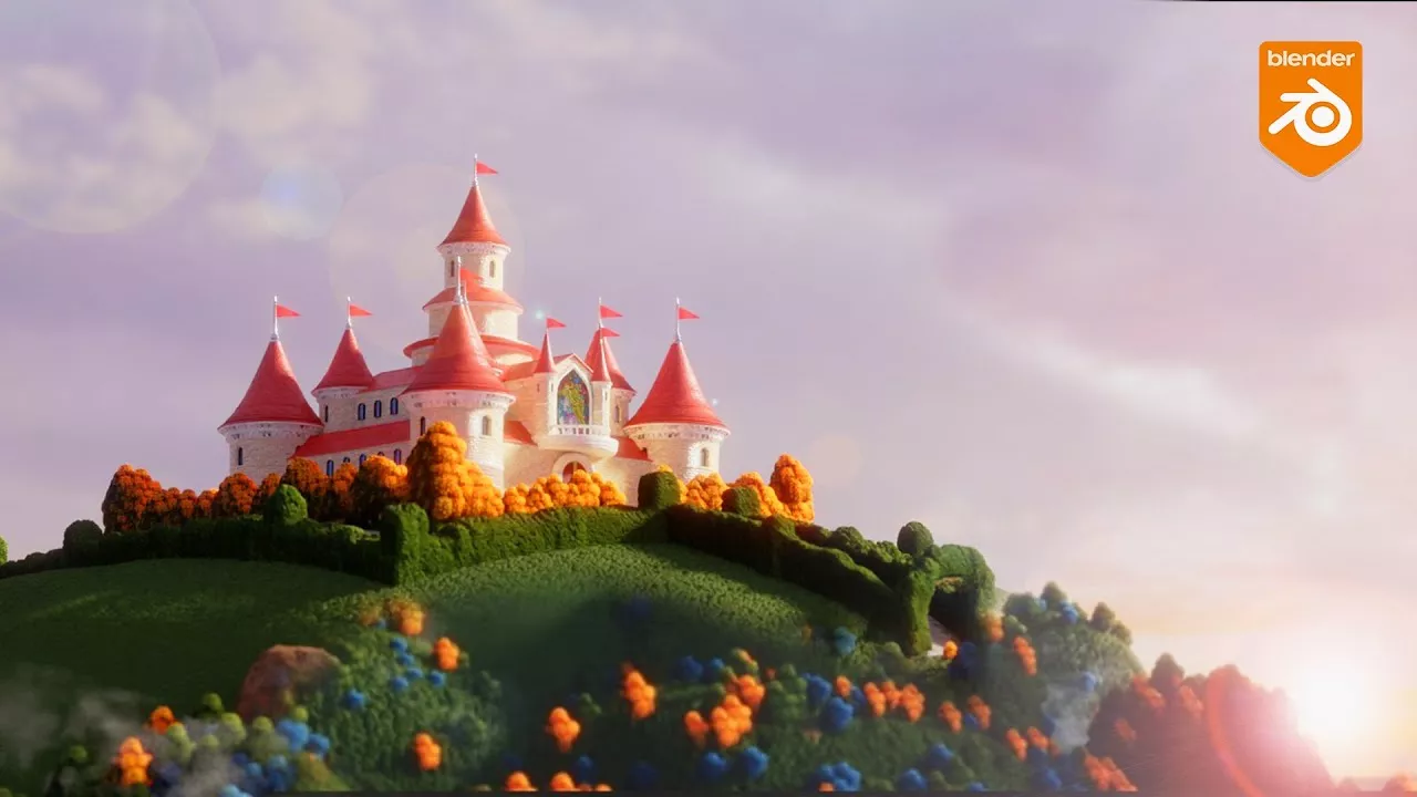 Creating Super Mario Bros Castle in Blender 3.4
