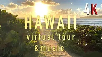 Гавайи пляж - душевная прогулка HAWAII 4K VIRTUAL TOUR & PIANO MUSIC
