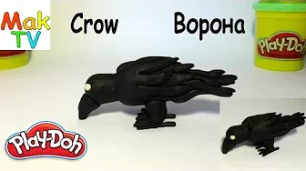 Как слепить ворону из пластилина Плей До своими руками  How to make a crow of Play Doh modeling clay