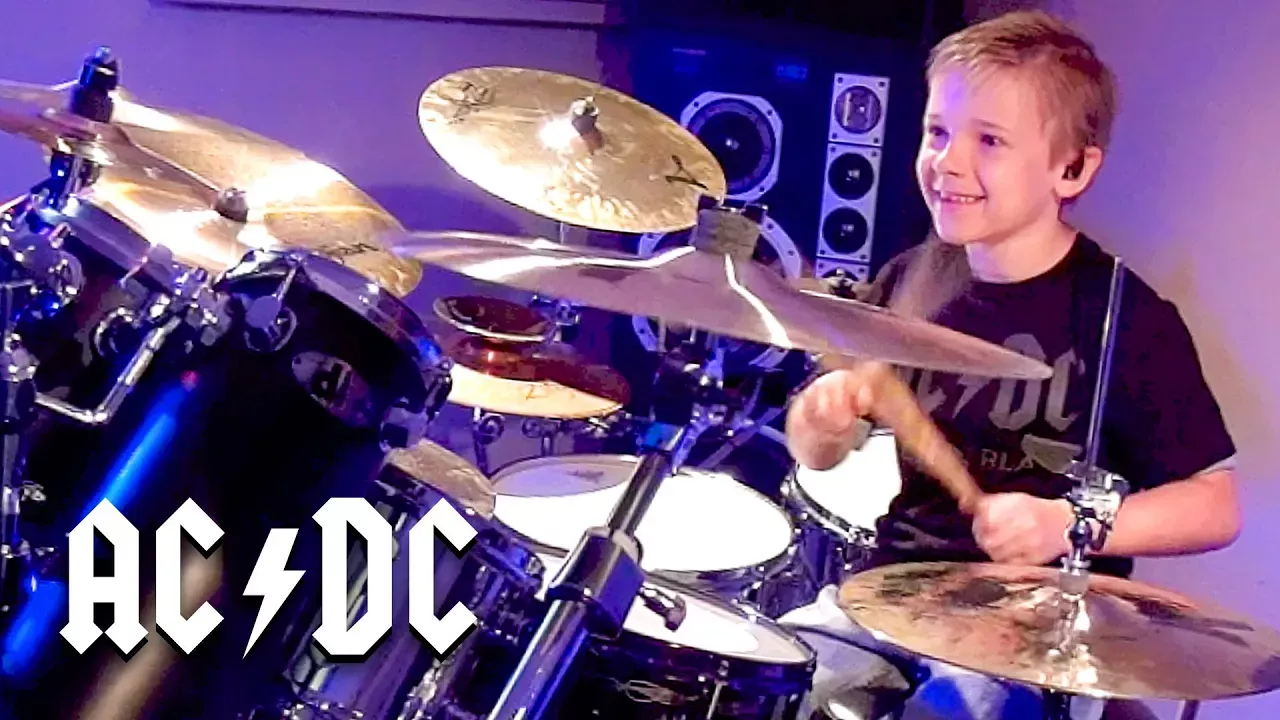 SHOOT TO THRILL  - AC/DC (7 year old Drummer) Avery Drummer