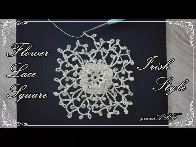 Crochet Lace Flower Square Irish Style | Crochet picot Lace Motifs