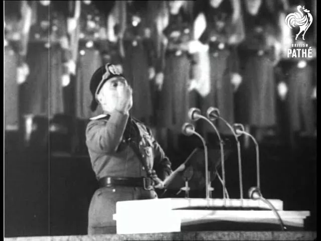 Mussolini Close Ups  And Speech In German (1927)