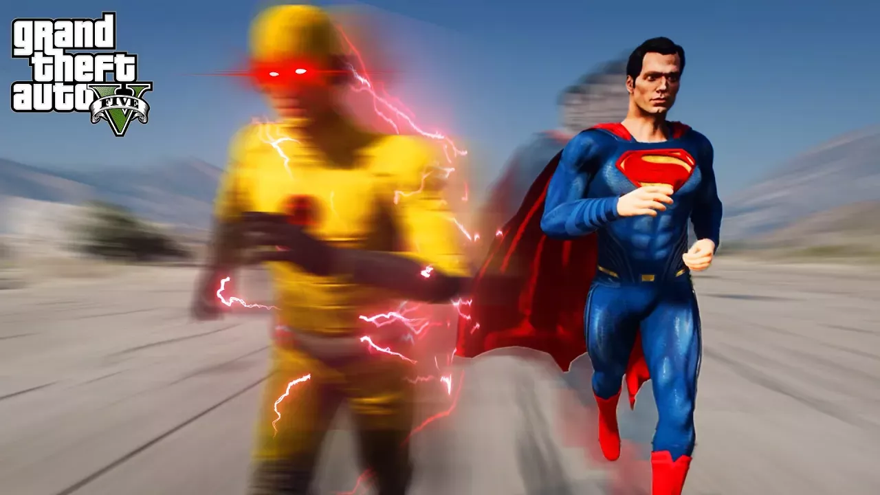 GTA 5 - Reverse Flash VS Superman | Who is Faster ?