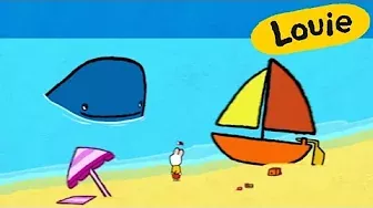 Louie, draw me a whale | Learn to draw cartoon for kids