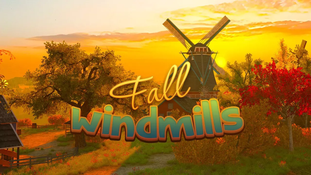 Fall Windmills 3D Screensaver 4K 60 FPS