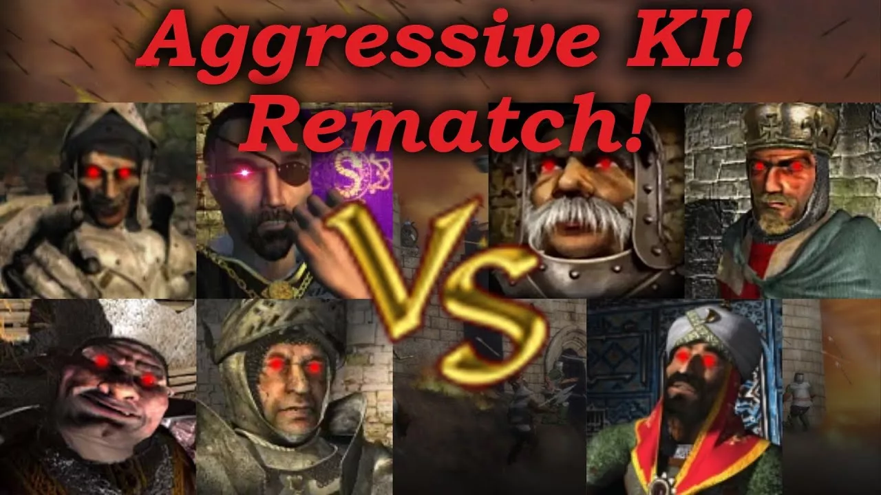 Die 4 Herzoge vs Marschall, Richard, Saladin! - Rematch! | Aggressive KI | KI Kämpfe (German)