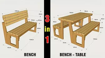 HOW TO MAKE A FOLDING TABLE BENCH STEP BY STEP