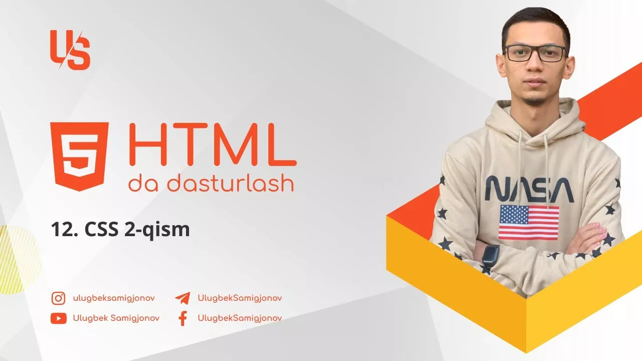 HTMLda dasturlash | 12. CSS 2-qism
