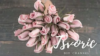 Simple roses for a bouquet of paper / Простые розы для букета из бумаги / DIY TSVORIC
