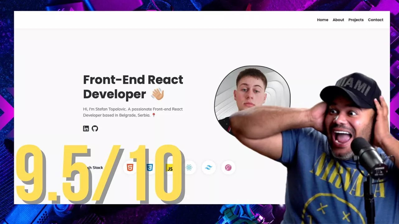 Web Developer Portfolio - 9.5/10 (Front End, React)
