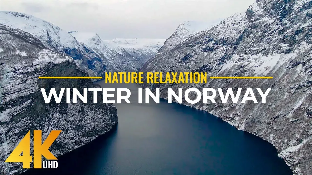 4K Winter in Norway - Ambient Drone Film - Bird's Eye View of Most Famous Places (9 HOURS)