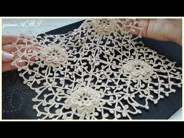 Lace Tablecloth Crochet | How to JOIN motifs Irish Style