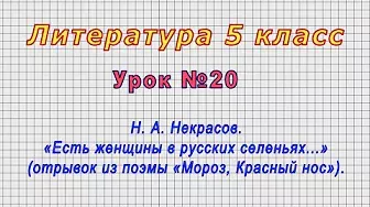 Литература 5 класс (Урок№20 - Н. А. Некрасов. «Есть женщины в русских селеньях...».)