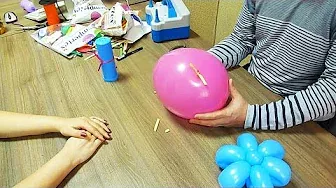 Беседы о воздушных шарах. № 6: Привязывание шаров за пуговицы