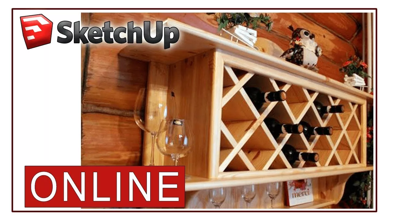 [Стрим] Проектируем полку для вина / стеллаж для вина из дерева | Sketchup для столяров