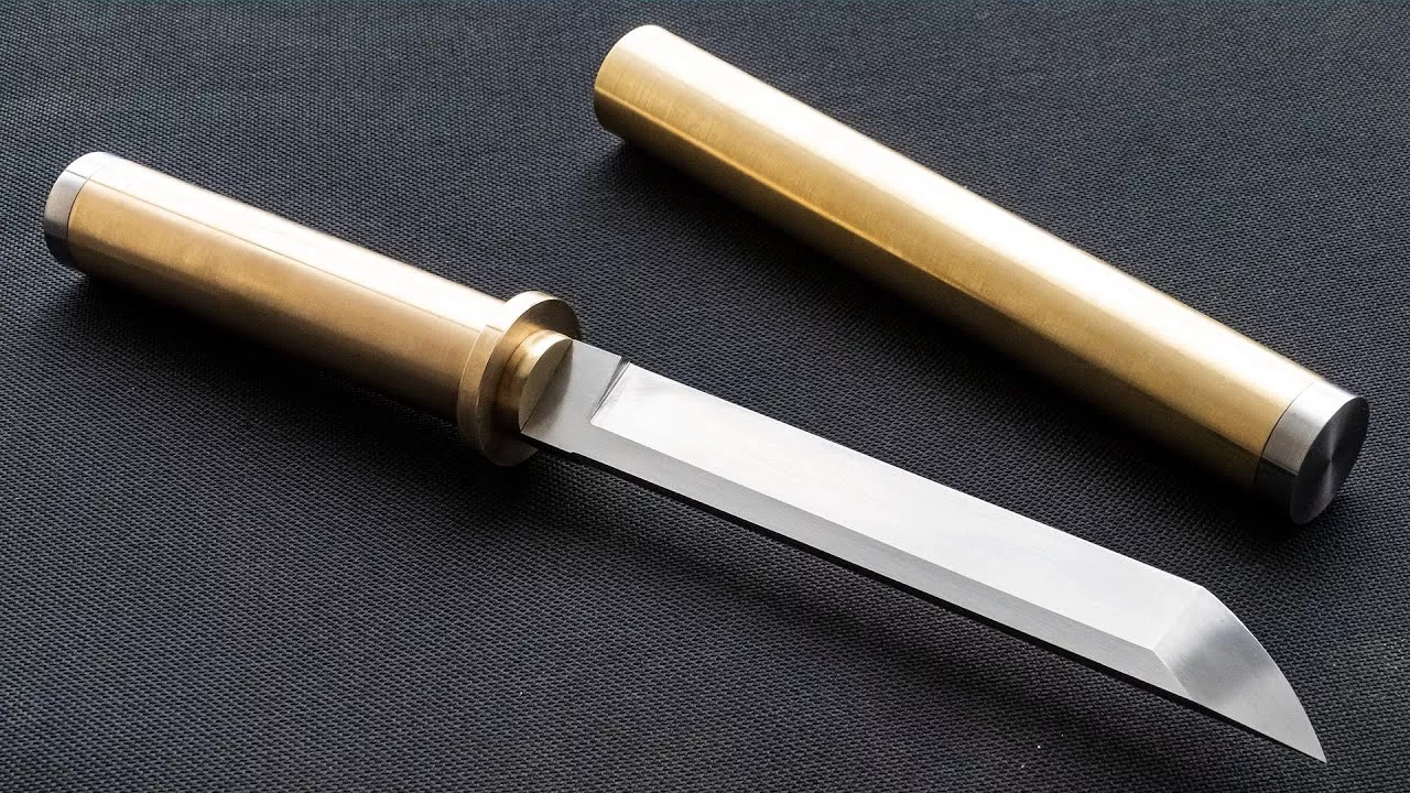 Knife Making - Brass Tanto from Plumbing Pipes