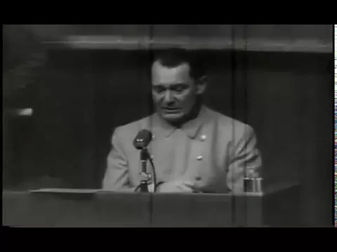 "Допрос подсудимого Геринга" Нюрнберг, суд над главарями Германии, 1933-1945