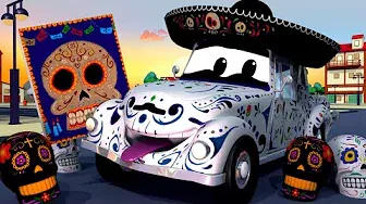 Авто Патруль -  Машина СКЕЛЕТ (Праздник мёртвых) - Автомобильный Город  🚓 🚒 детский мультфильм
