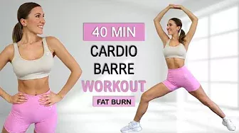 40 MIN Cardio Barre HIIT Workout | Full Body Toning + Fat Burn | Improve your Balance, No Equipment