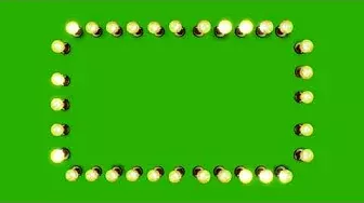 Flickering or random blinking LIGHT BULB  rectangle banner green screen 3d