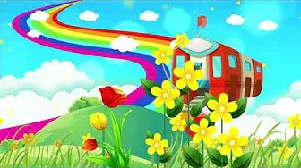 Rainbow cartoon flower background - LED Background 4K