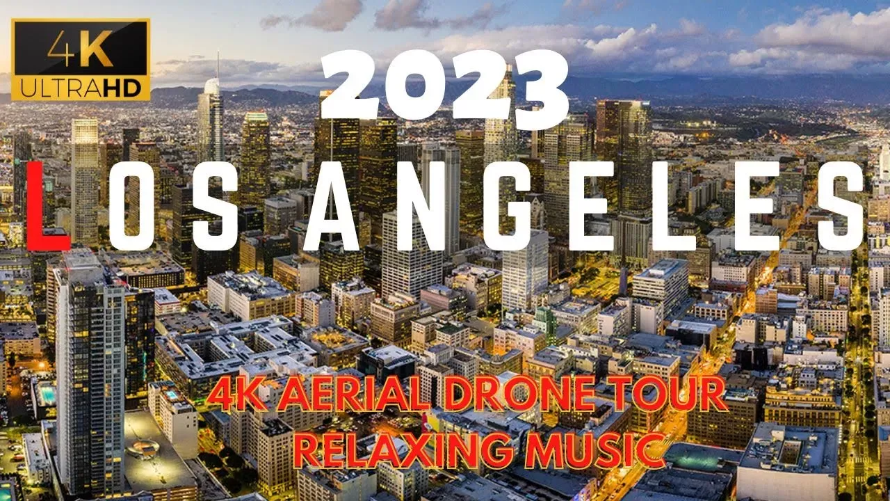 Los Angeles CA, 4K UHD Drone Tour with Relaxing Piano Music