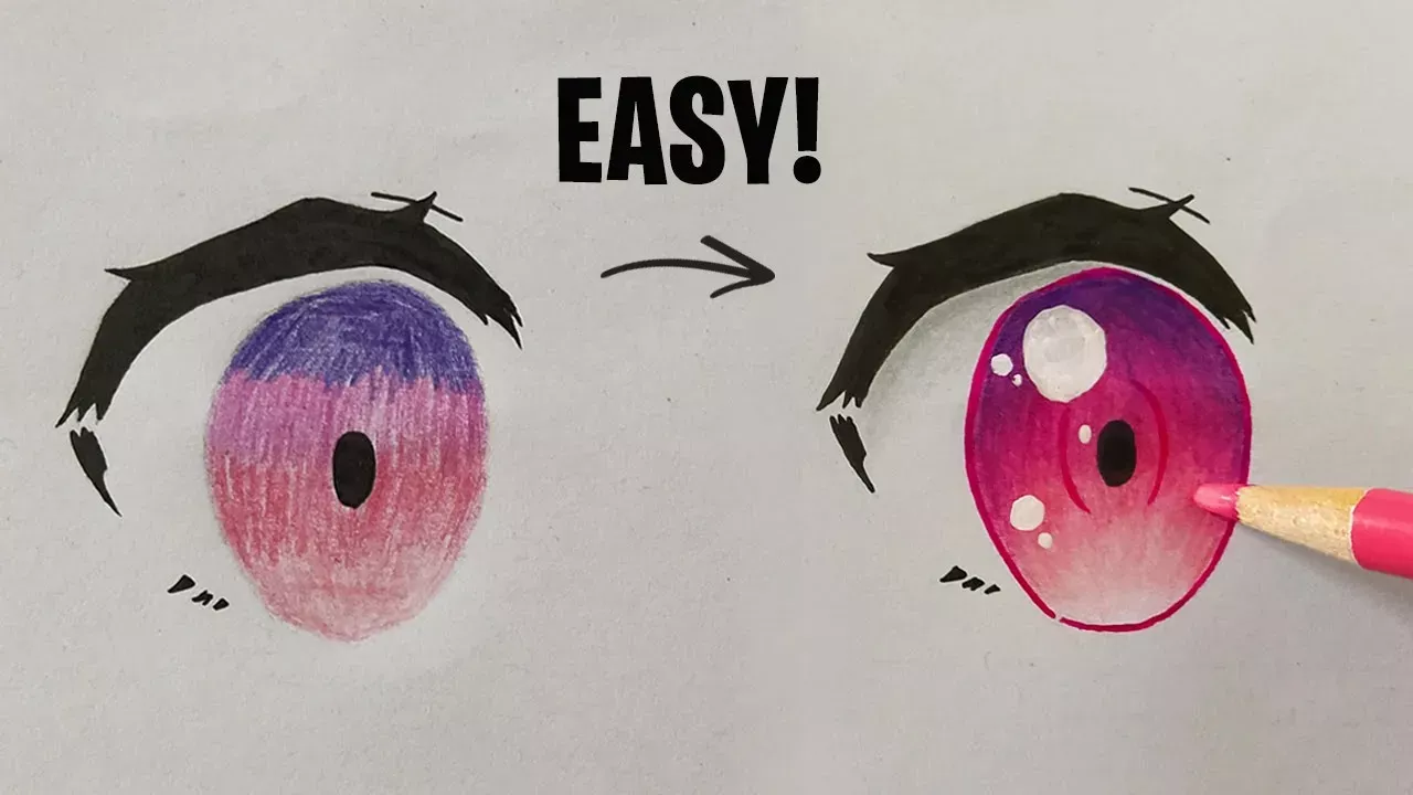 HOW TO COLOR ANIME EYES WITH PENCILS | Important Tips for Beginners