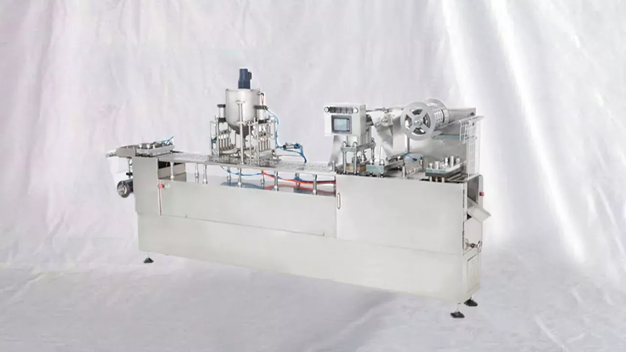 fully automatic honey cups blister forming filling sealing machinery 3lanes 260mm film width packing