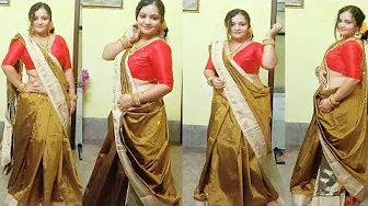 How To Wear Silk Saree In Semi Lehenga Style I Wedding Guest Saree Draping Unique way Using Skirt