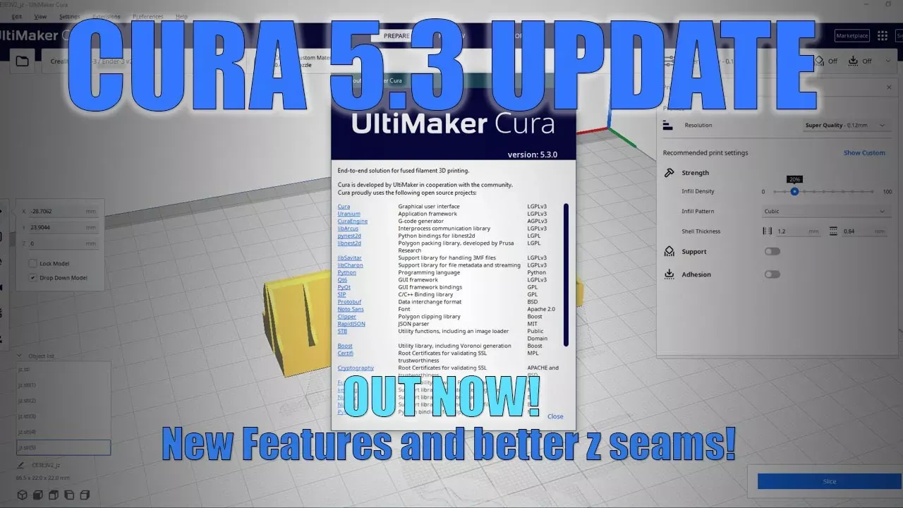 Cura 5.3 Update OUT NOW - 3d printer Slicer software upgrade with  better z seams!