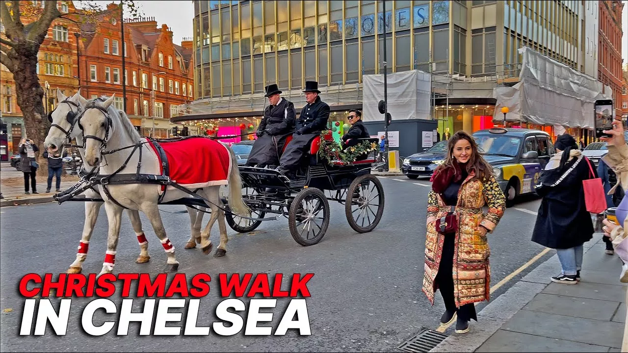 Christmas walk in London's Chelsea ✨🎄 King's Road and Duke of York Square (December 2021)