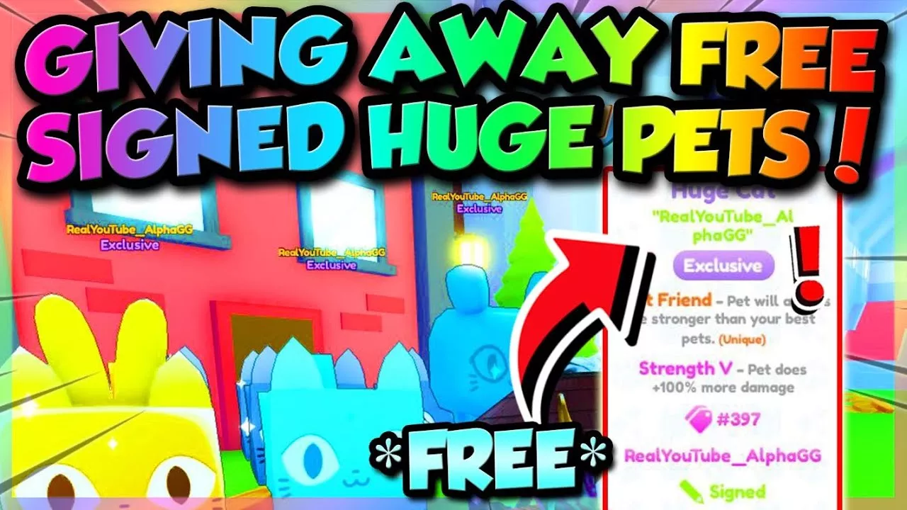 🔴GIVING FREE *SIGNED* HUGE PETS IN PET SIMULATOR X (Roblox)