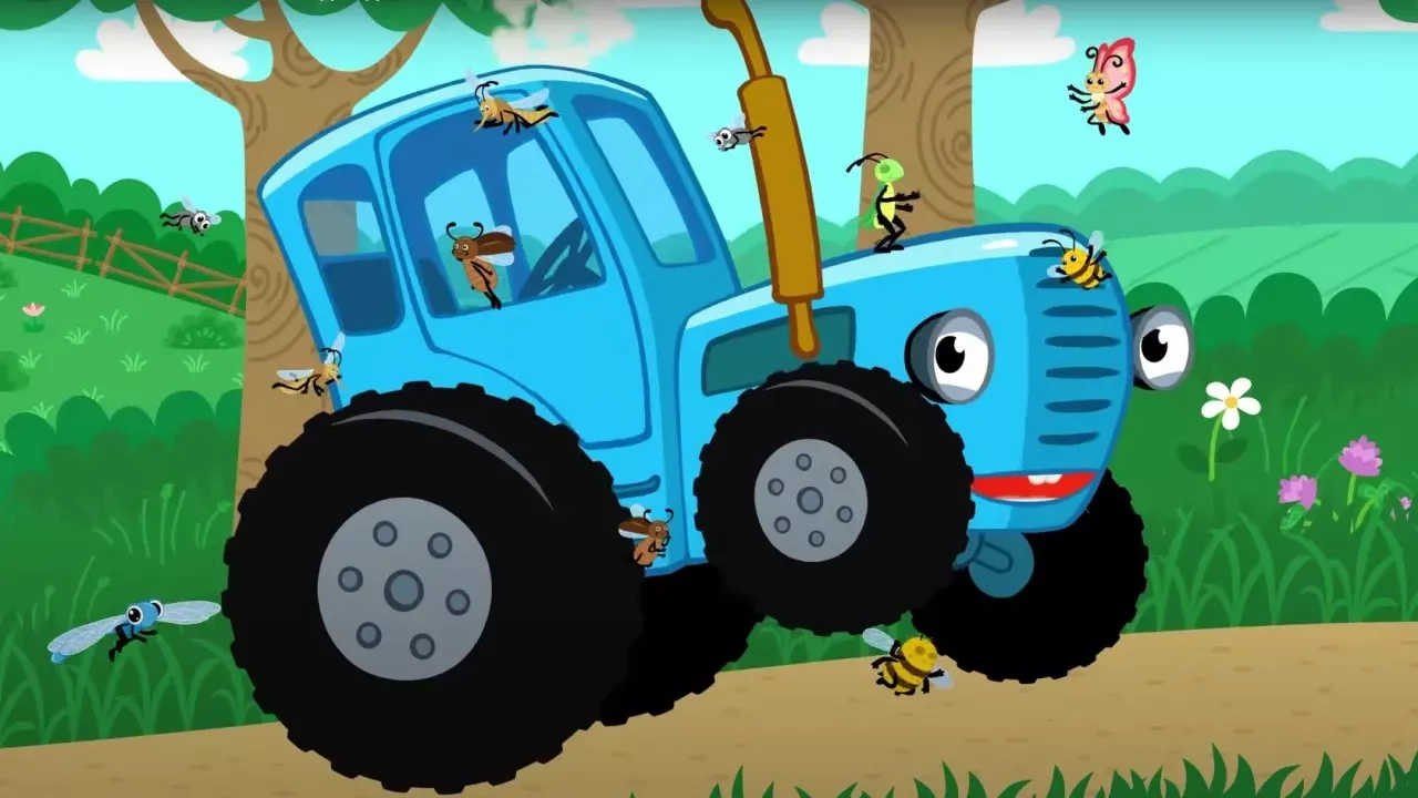 Игры по полям по полям синий. Трактор синий трактор. Трактор синий трактор для малышей.