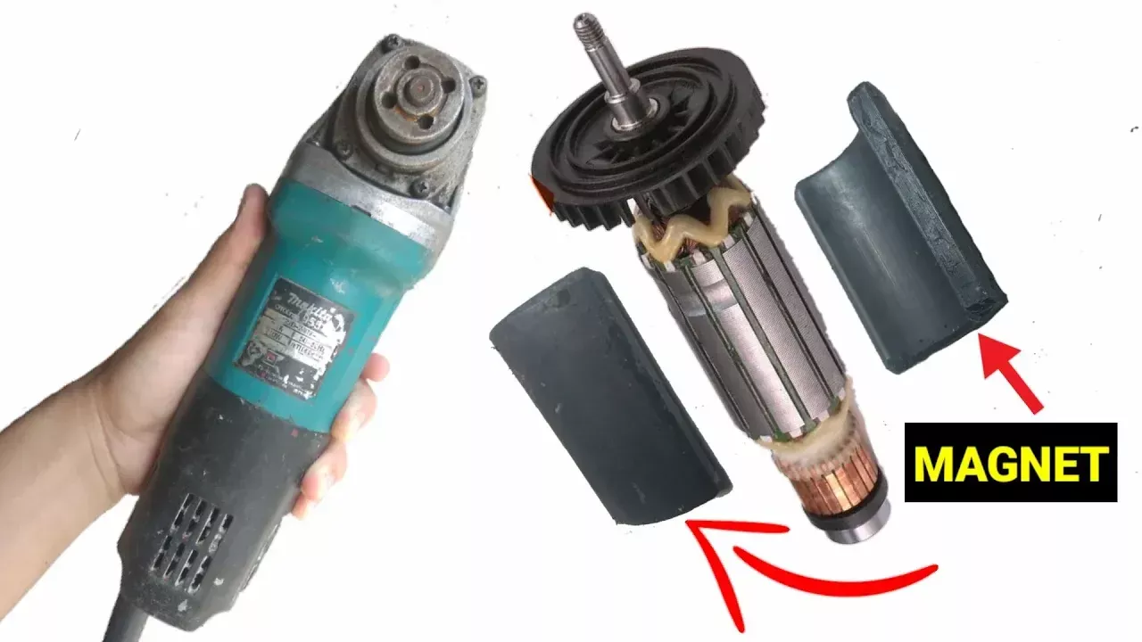 Damaged angle grinder convert 220v to 12v