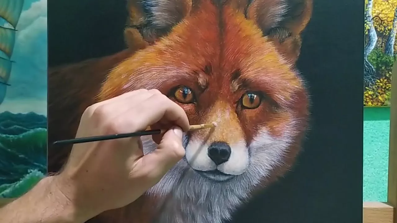 Как быстро и легко рисовать шерсть|как рисовать лисицу маслом|как рисовать маслом|how to draw a fox