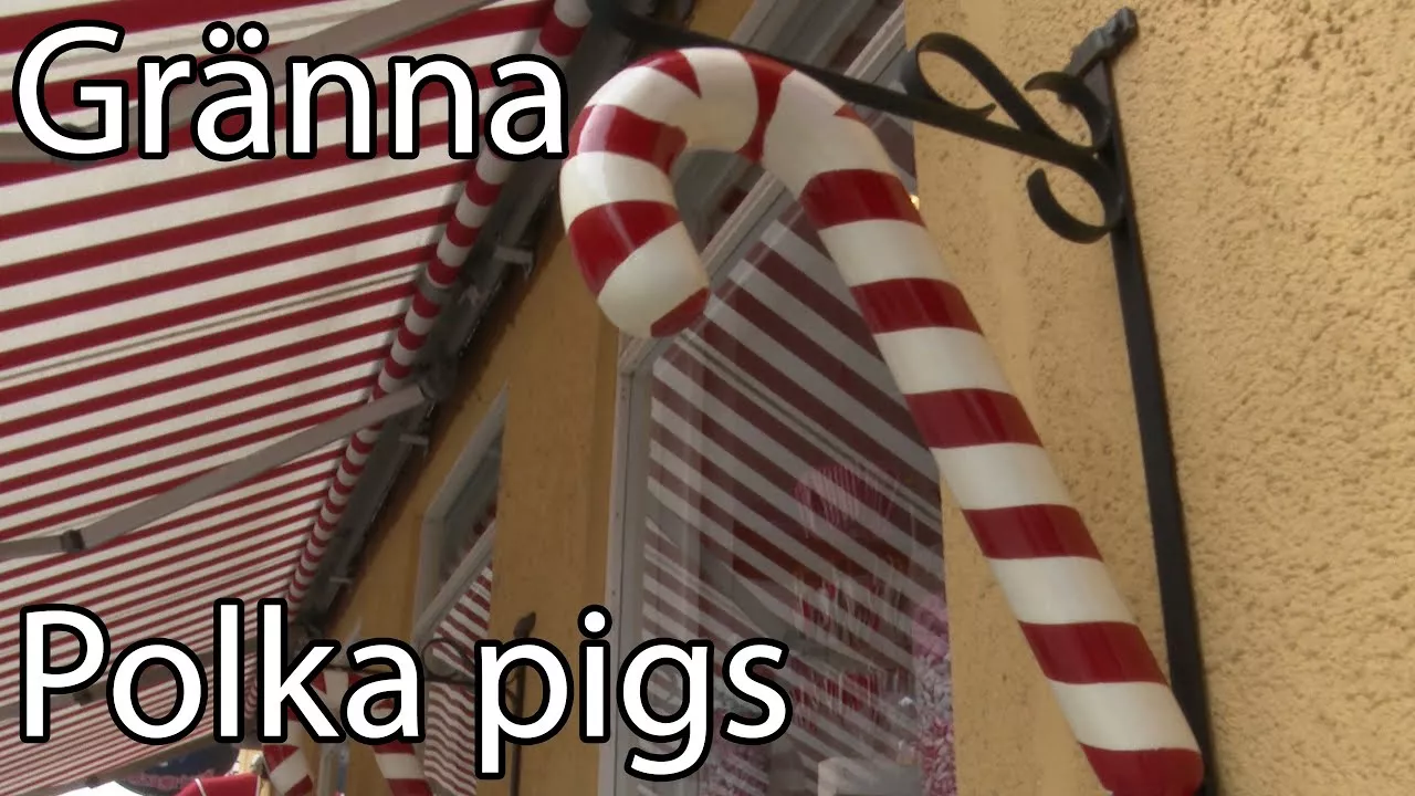 Eating ‘Polka pigs’ in Gränna by Lake Vättern, Sweden 4K